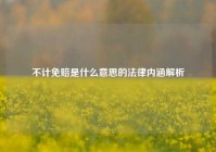 不计免赔是什么意思的法律内涵解析