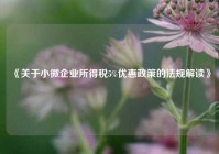 《关于小微企业所得税5%优惠政策的法规解读》