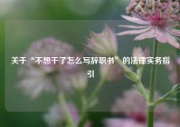 关于“不想干了怎么写辞职书”的法律实务指引