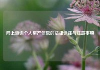 网上查询个人房产信息的法律途径与注意事项