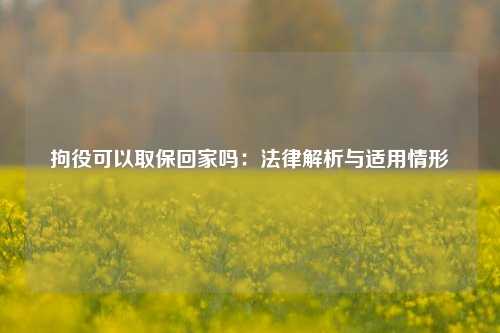 拘役可以取保回家吗:法律解析与适用情形