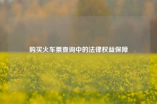 购买火车票查询中的法律权益保障