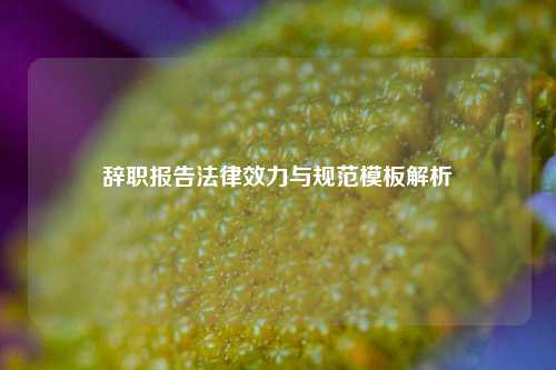 辞职报告法律效力与规范模板解析