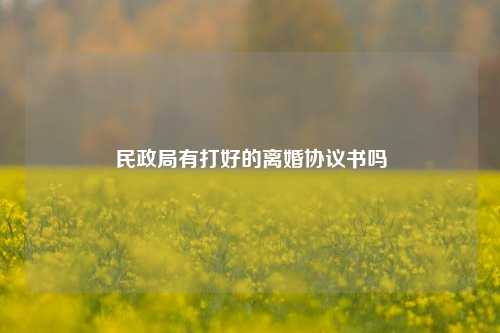 民政局有打好的离婚协议书吗