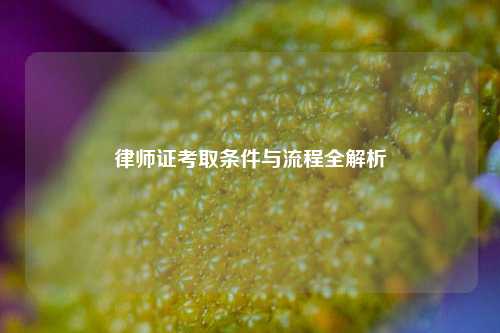 律师证考取条件与流程全解析